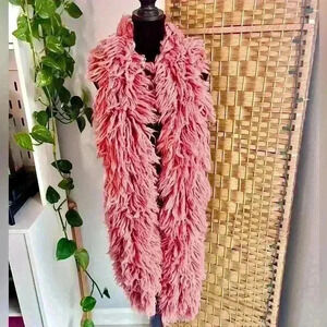 NWT Rare Undercover Jun Takahashi Wool Fuzzy Dark Pink Scarf